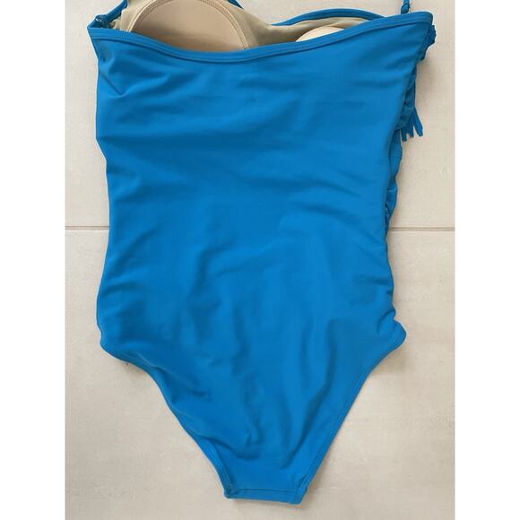 Swimsuits For All Swim Kim Gravel One Piece Fringe Swimwear Blue - Picture 8 of 9